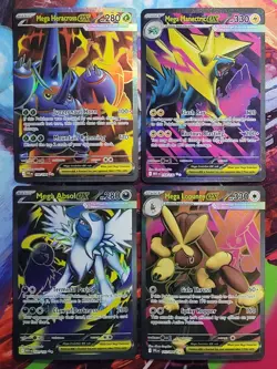 Mega Ultra Rare Set 4x Cards Mega Evolution & Phantasmal Flames - Image 1