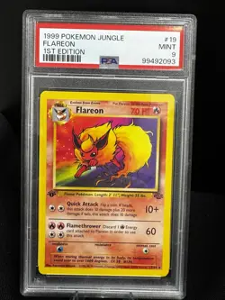 1999 Pokemon 1st Edition Flareon (Non-Holo) Jungle #19 PSA 9 MT - Image 1