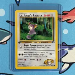 Lt. Surge's Rattata 85/132 Pokemon Gym Challenge 1st Edition LP + - Image 1