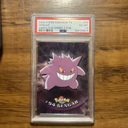 2000 TOPPS POKEMON TV ANIMATION SER 2 #94 GENGAR PSA 6 - Image 1