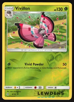 Vivillon - 8/131 - Reverse Holo Rare - Forbidden Light - Pokemon Card - Image 1