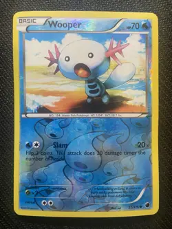 Wooper 21/116 Plasma Freeze Pokemon Black and White English Reverse Holo 2013 - Image 1