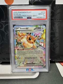 2025 Pokemon Play! Series 7 Eevee Ex Prismatic Prize Pack PSA 10 - Image 1