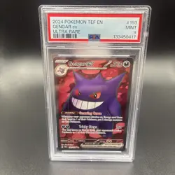 Pokemon TCG PSA 9 - 2024 Gengar ex 193/162 SV05: Temporal Forces Holo - Image 1
