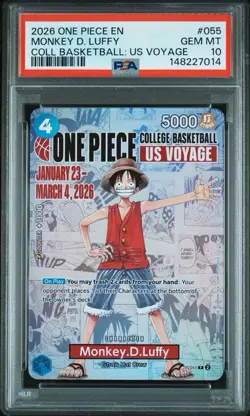 2026 PSA 10 One Piece English Monkey D. Luffy P-055 NCAA College Basketball - Image 1