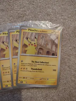 X4 Pikachu At The Museum (SEALED) X Natural History Museum Pokemon Promo Card - Image 2