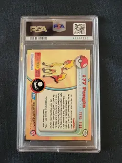 Psa 6 2000 Pokemon Topps Animation Series Ponyta Rainbow Foil #77 - Image 2