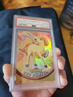 Psa 6 2000 Pokemon Topps Animation Series Ponyta Rainbow Foil #77 - Image 4