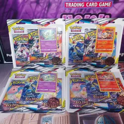 Pokemon Sun & Moon Cosmic Eclipse Booster 3 Pack Blister Sealed Lot of 4 - Image 2