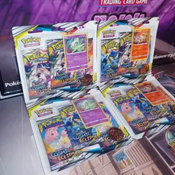 Pokemon Sun & Moon Cosmic Eclipse Booster 3 Pack Blister Sealed Lot of 4 - Image 4