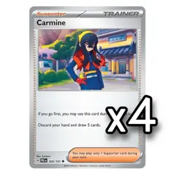 4x REVERSE HOLO Carmine 103/131 Prismatic Evolutions Pokemon Playset x4 - Image 1