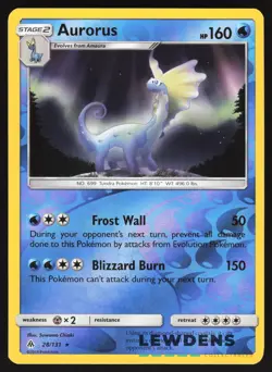 Aurorus - 28/131 - Reverse Holo Holo Rare - Forbidden Light - Pokemon Card - Image 1