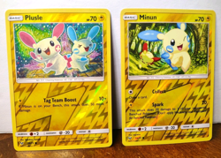 POKEMON PLUSLE 33/73 & MINUN 34/73 REVERSE HOLOS SHINING LEGENDS LP-NM - Image 1