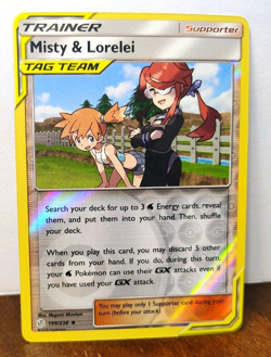 POKEMON MISTY & LORELEI 199/236 REVERSE HOLO COSMIC ECLIPSE TAG TEAM LP - Image 1