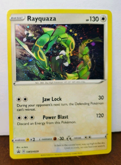 POKEMON RAYQUAZA SWSH029 COSMOS HOLO SWORD & SHIELD PROMO MP-HP - Image 1