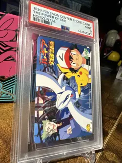 1999 Pokemon The Power Of One Horizontal Pokemon Center Phone Card PSA 9 - Image 3