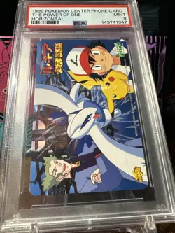 1999 Pokemon The Power Of One Horizontal Pokemon Center Phone Card PSA 9 - Image 4