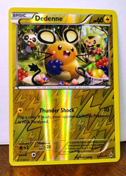 POKEMON DEDENNE 57/162 REVERSE HOLO BREAKTHROUGH LP-NM PANCHAM & CHESPIN IN ART - Image 1