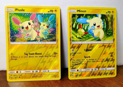 POKEMON PLUSLE 33/73 & MINUN 34/73 REVERSE HOLOS SHINING LEGENDS LP - Image 1
