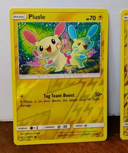 POKEMON PLUSLE 33/73 & MINUN 34/73 REVERSE HOLOS SHINING LEGENDS LP - Image 2