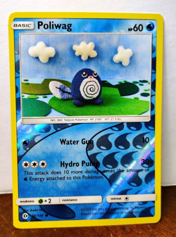 POKEMON POLIWAG 30/149 REVERSE HOLO SUN & MOON LP AMIGURUMI ASAKO ITO - Image 1