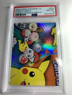 2000 Topps Pokemon TV Series 3 #P03 Puzzle (P03 of 6) RAINBOW FOIL PSA 8 NM-MT - Image 1