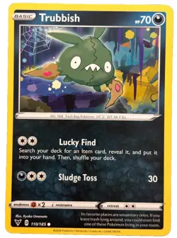 New: 2020 Pokemon TCG Trubbish 110 Swsh04: Vivid Voltage Regular Common - Image 1