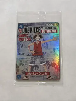 One Piece Monkey D. Luffy US Voyage College Basketball Promo Card SEALED - Image 1
