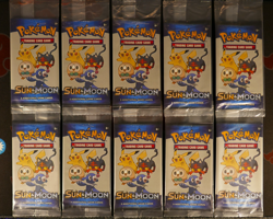 10x SEALED Pokemon (2017) GENERAL MILLS Sun and Moon MINI PACK 3-Card Cereal Box - Image 1