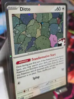 Ditto 132/165 Scarlet Violet 151 Stamped Prize Pack Cosmo Foil Card Pokemon TC - Image 2