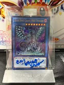 YUGIOH! Eric Stuart Auto Blue-Eyes Chaos MAX Dragon DUPO-EN048 Ultra Rare 1st - Image 1