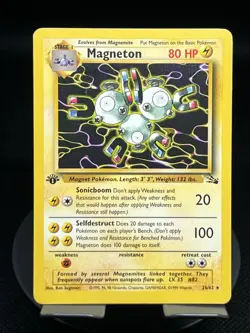Pokemon TCG Magneton 26/62 Fossil 1st Edition Regular Rare MP - Image 1