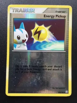 Old Pokemon Reverse Holo Energy Pickup Card 132/146 Legends Awakened 2008 LP/MP - Image 1