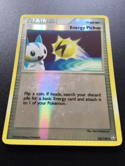 Old Pokemon Reverse Holo Energy Pickup Card 132/146 Legends Awakened 2008 LP/MP - Image 2