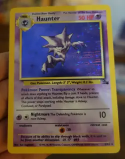Haunter 6/62 Holo Blue Ink Stain Error Misprint Fossil Pokemon Card LP-VLP - Image 1