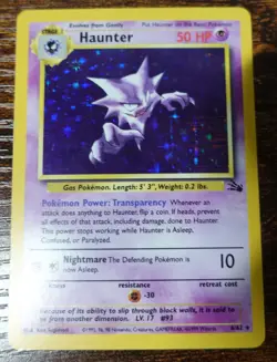 Haunter 6/62 Holo Blue Ink Stain Error Misprint Fossil Pokemon Card LP-VLP - Image 2