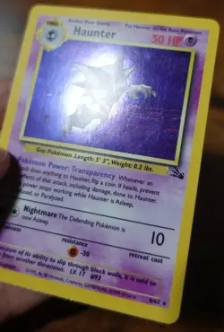 Haunter 6/62 Holo Blue Ink Stain Error Misprint Fossil Pokemon Card LP-VLP - Image 4