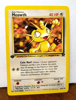 POKEMON MEOWTH 62/82 1ST EDITION TEAM ROCKET LP - Image 1