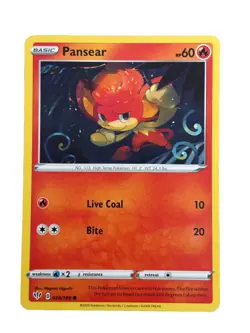 New: 2020 Pokemon TCG Pansear 026 Swsh03: Darkness Ablaze Regular Common - Image 1