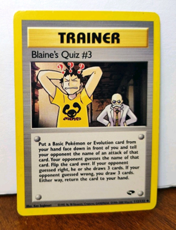 POKEMON BLAINE'S QUIZ #3 112/132 TRAINER GYM CHALLENGE MP - Image 1