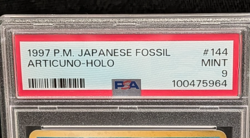 1997 Pokemon Japanese Fossil Articuno Holo #144 PSA 9 Mint - Image 3