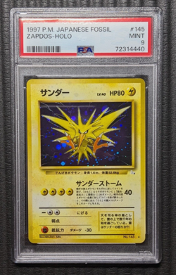 Pokemon Zapdos Fossil Japanese Holo Rare #145 PSA 9 Mint - Image 1