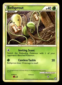 Bellsprout 57/102 HGSS Triumphant Pokemon Card - Image 1
