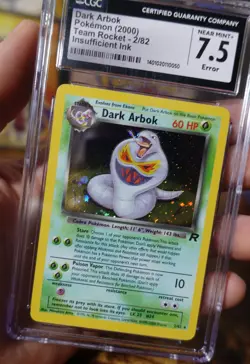 Dark Arbok 2/82 CGC 7.5 Insufficient Ink Error Misprint Holo Rare Pokemon Card % - Image 3