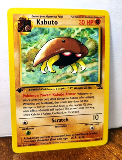 POKEMON KABUTO 50/62 1ST EDITION FOSSIL MP - Image 1