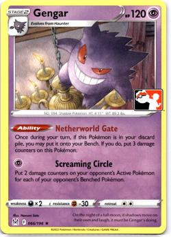 Pokemon TCG Gengar 066/196 Prize Pack Series Cards Regular Near Mint - Image 1