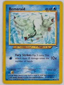 Pokemon Cards Remoraid Neo Destiny Common 80/105 MP - Image 1
