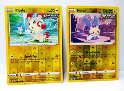POKEMON PLUSLE 089/264 & MINUN 090/264 REVERSE HOLO FUSION STRIKE - Image 1