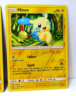 POKEMON PLUSLE 33/73 & MINUN 34/73 REVERSE HOLOS SHINING LEGENDS LP-NM - Image 3