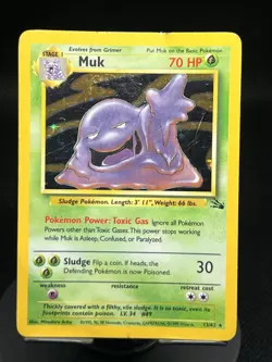 Pokemon TCG Muk 13/62 Fossil Holo Rare DMG - Image 1